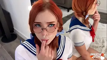 Horny Schoolgirl In Sailor Moon Cosplay Passionately Deep Sucks Cock To Cum On Face