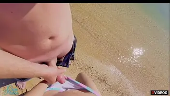 Cum public stranger jerking wanking beach