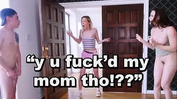 Daughter fucks moms boyfriend creampie