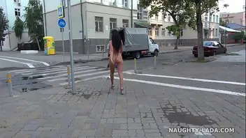 Mom walks nude