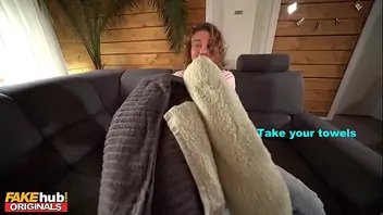 Step mom shares couch