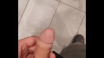 Thick ebony fucking in public bathroom