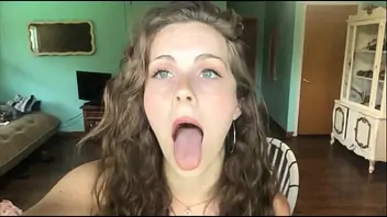Tongue action blowjob